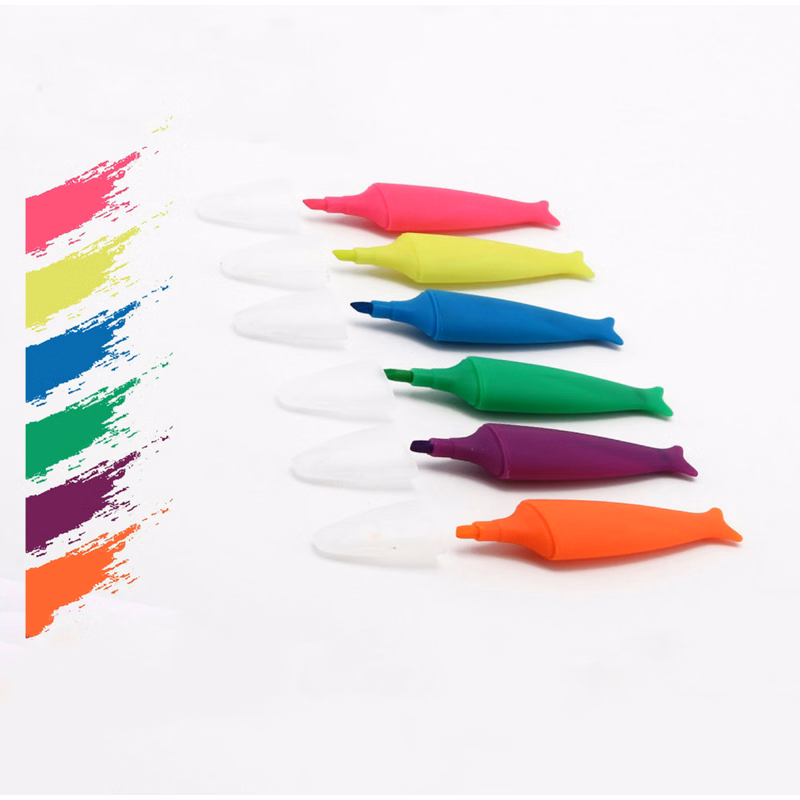 Fish-Shaped Plastic Highlighter Pen