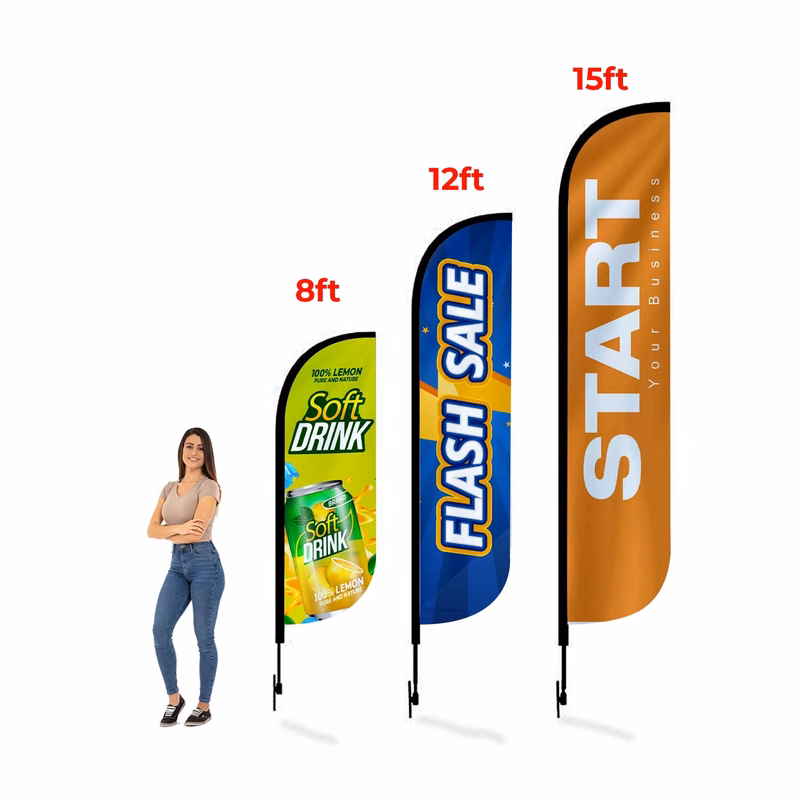 12' Feather Flag Kit w/ Poles, Ground Stake and Carry Case