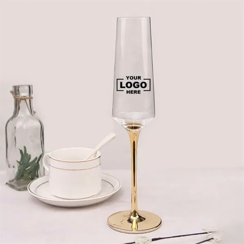 7oz Gold handled Champagne Wine Glass Cup