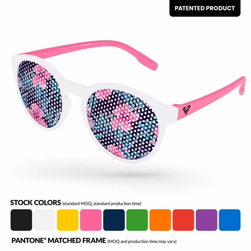 2-Tone Vicky Pinhole Sunglasses w/ Temple Imprint