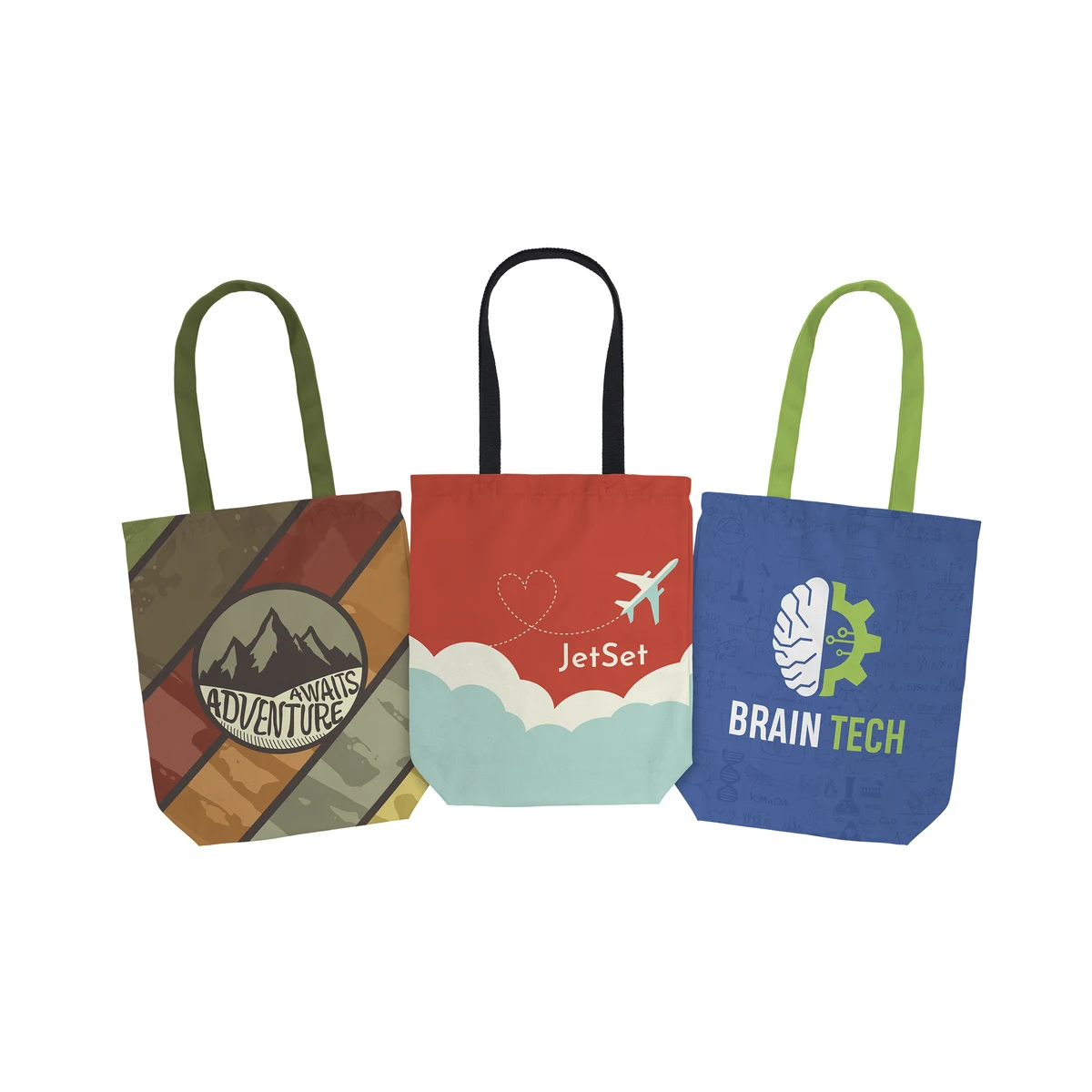 Full Color Recycled Canvas Tote - Gusset, custom tote bag with logo imprint 1