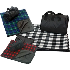 Plaid Fleece / Nylon Picnic Blanket - Blank 1