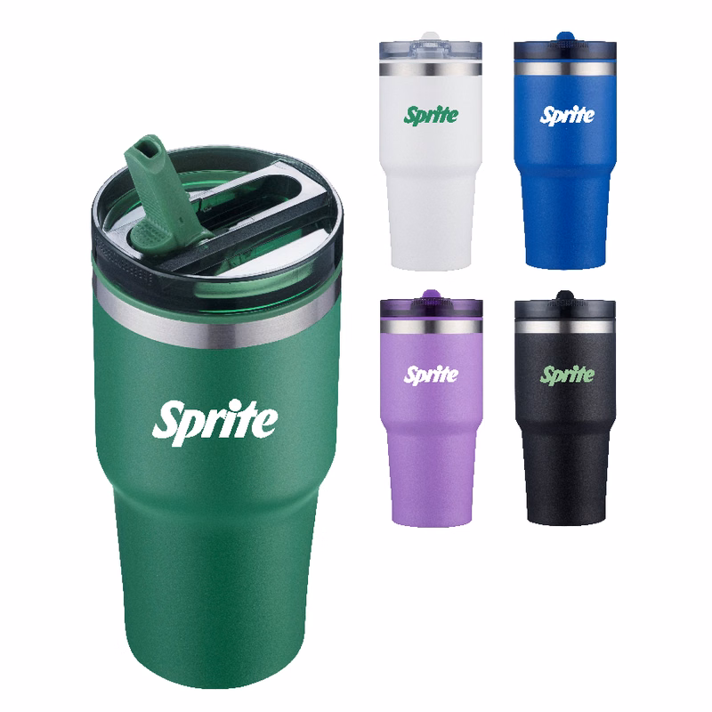 Union Printed - 20 oz. Double Wall Tumbler with Built-In Straw
