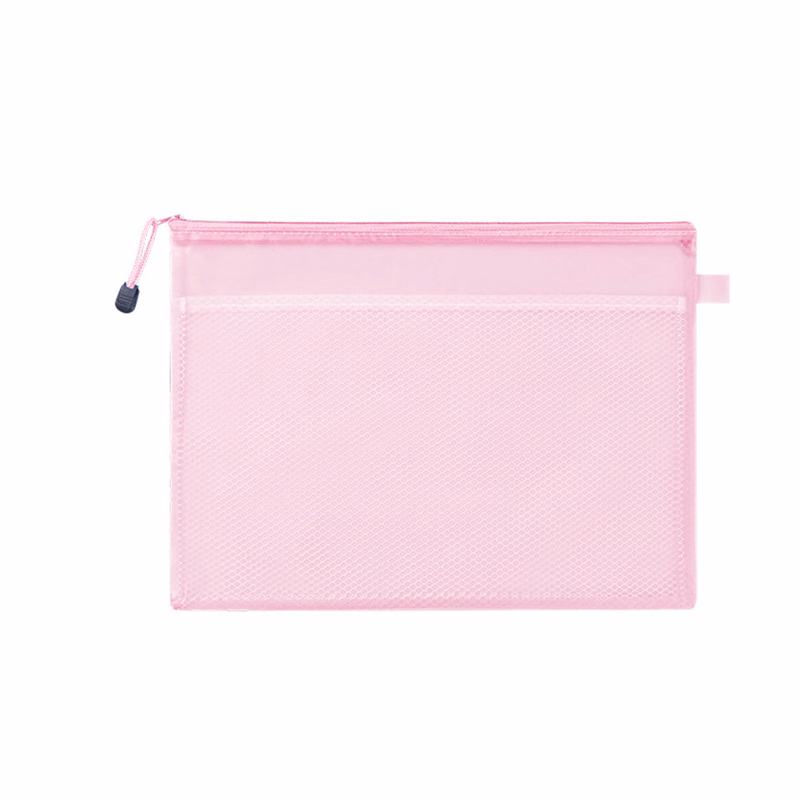 Frosted PVC Zipper A4 Document Storage Pouch 9.06" X 13"