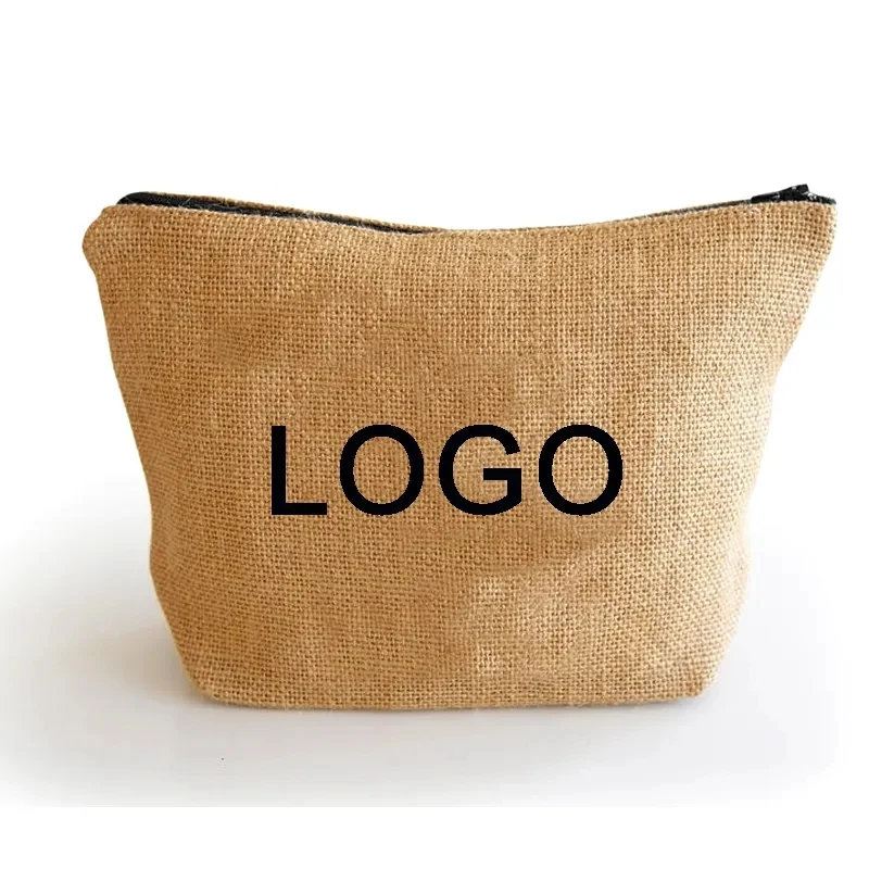 Custom Jute Zipper Pouch 1