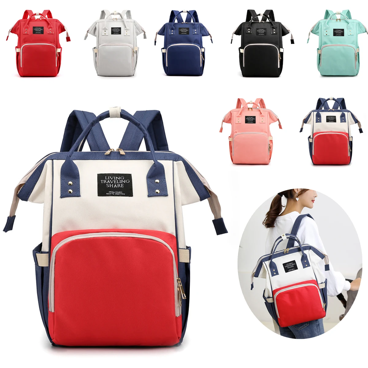 Home Diaper Bags Oxford cloth waterproof multi-functional Mummy Bag 1