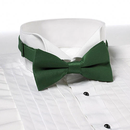 Kelly Green Solid Color Bow Tie - Adjustable Band 1