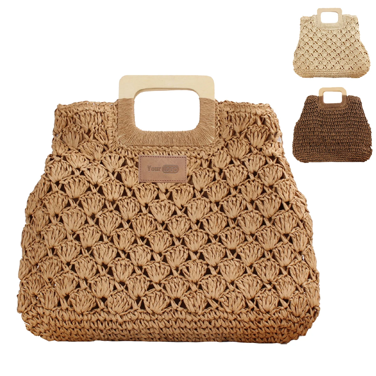 Straw Beach Handbags with Lining Pockets for Women 1