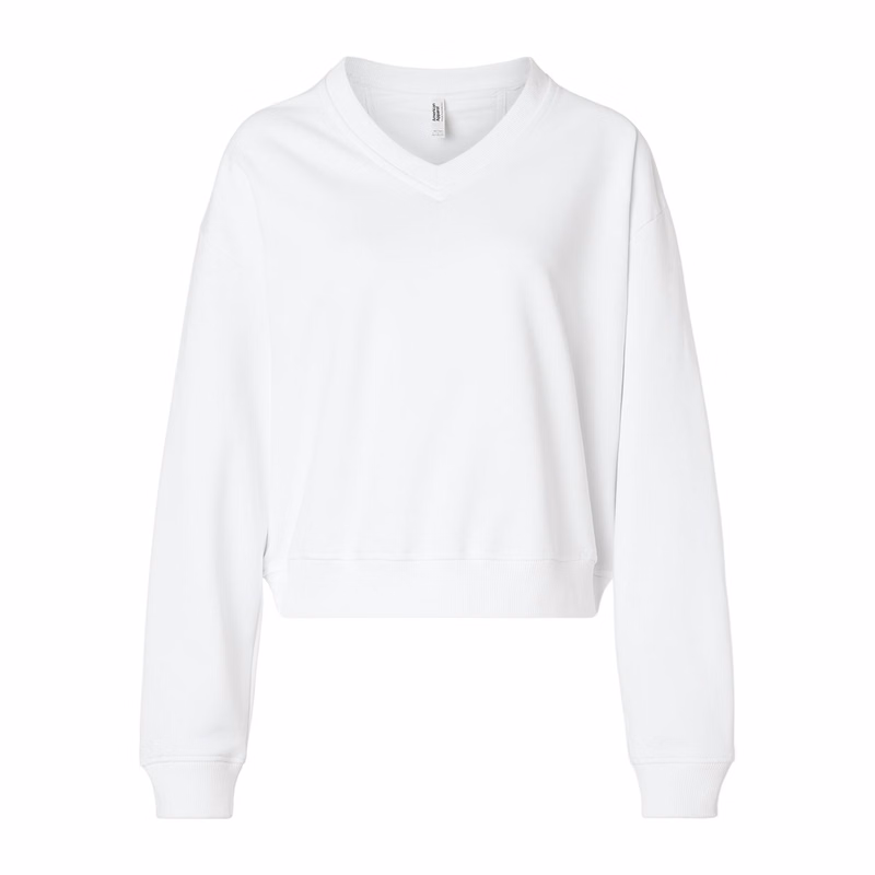 Women's French Terry V-Neck Sweatshirt - FTV00