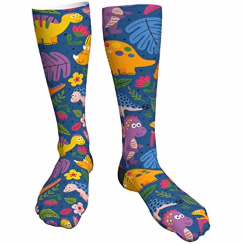 Mid calf sublimated full color crew socks, 200 needle