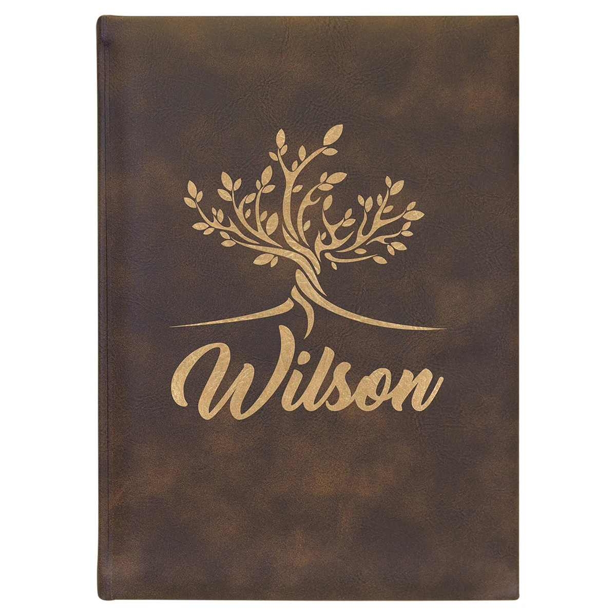 7" x 9 3/4" Rustic/Gold Leatherette Sketch Book-Unlined Paper 1