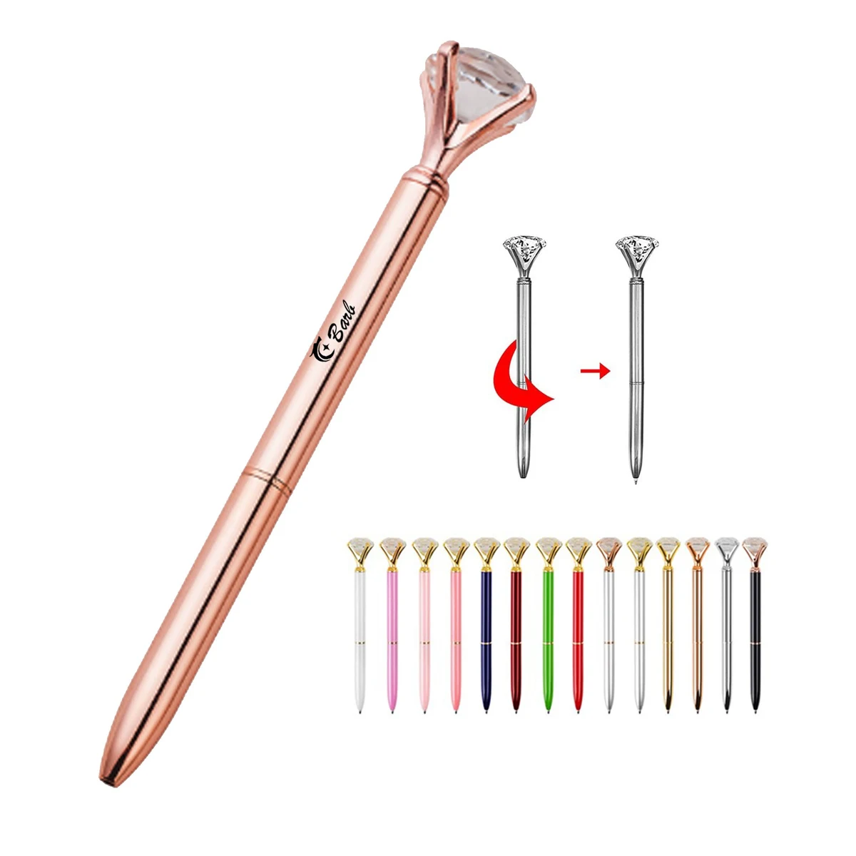 Big Crystal Diamond Ballpoint Pen Bling Metal Ballpoint Pen 1
