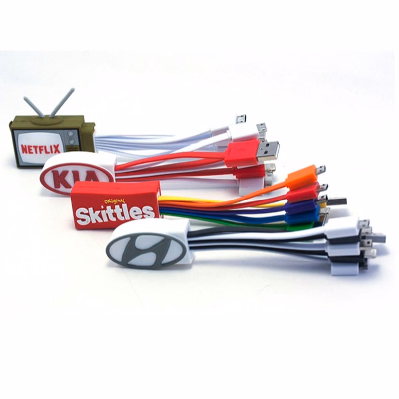 Custom USB Cable 2D/3D soft pvc charging cable
