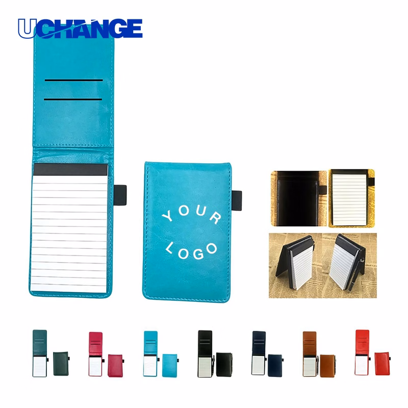 PU Leather Memo Pad with Pen Card Slots