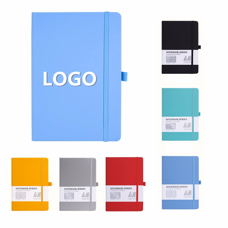 PU A5 Notebook with Elastic Strap and Pen Loop