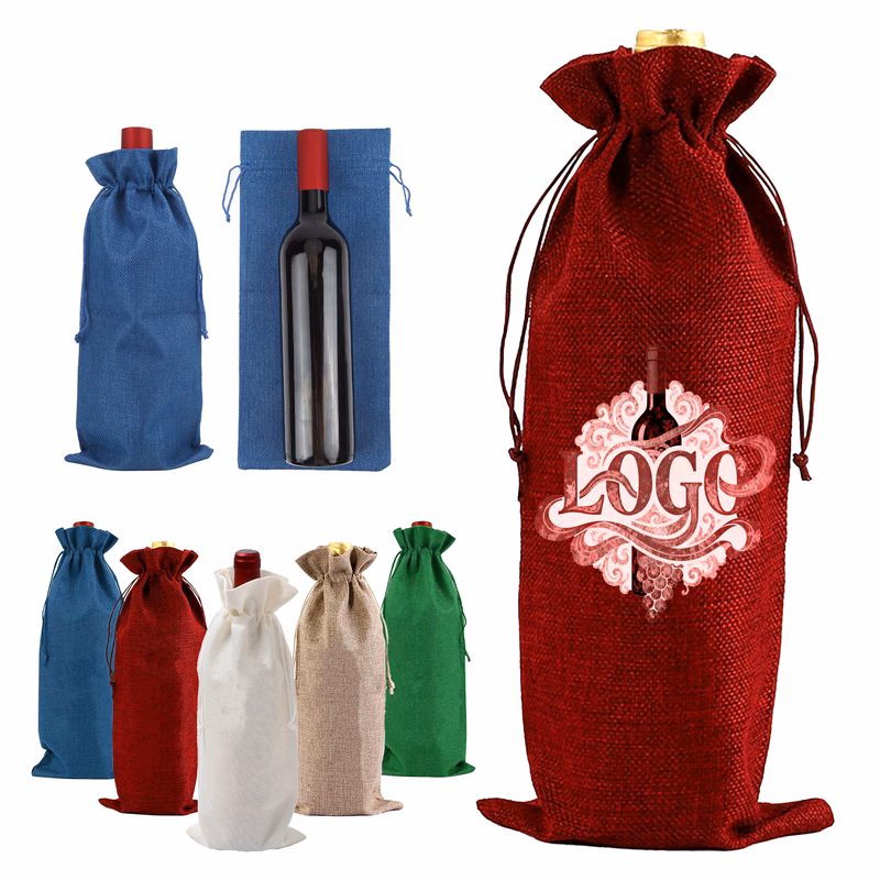Drawstring Wine Bottle Bag
