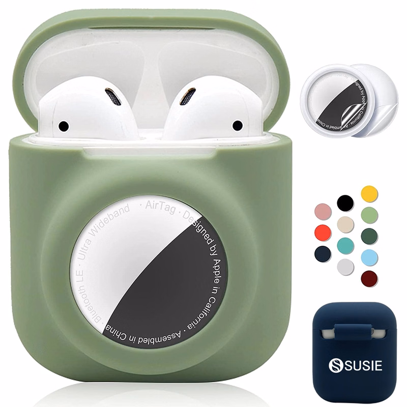 2 In 1 Airpod 1&2 And Airtag Silicone Protective Case