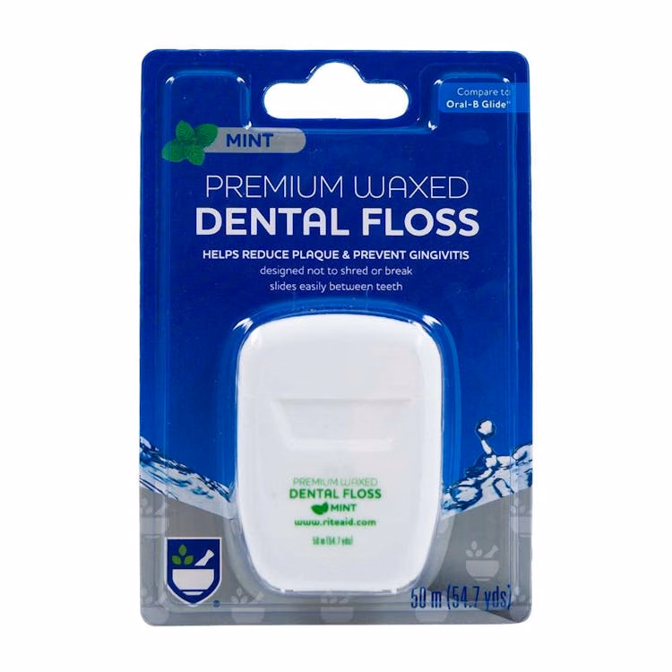 Premium Mint Waxed Dental Floss - 54.7 Yards