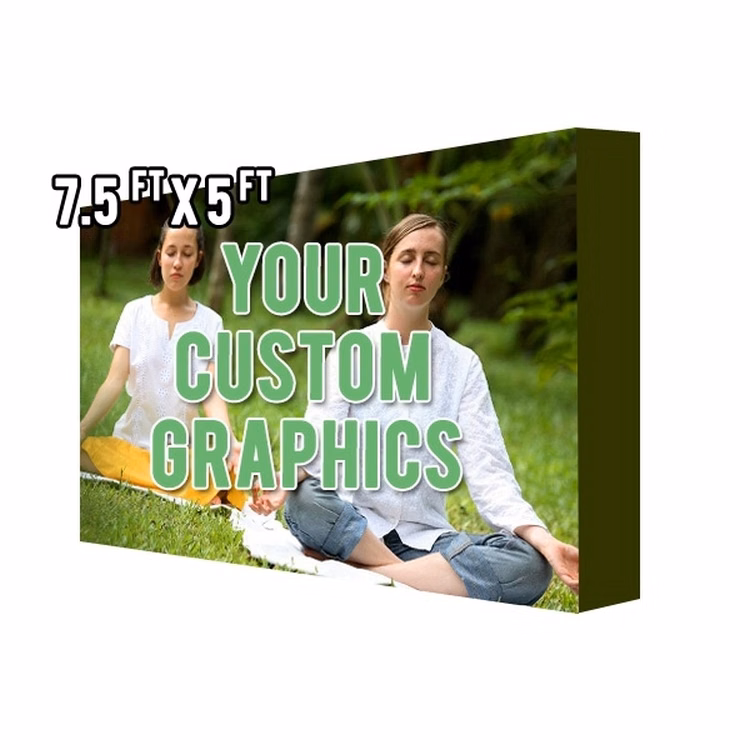 7.5x5Ft Straight Stretch Fabric PopUp with Graphic