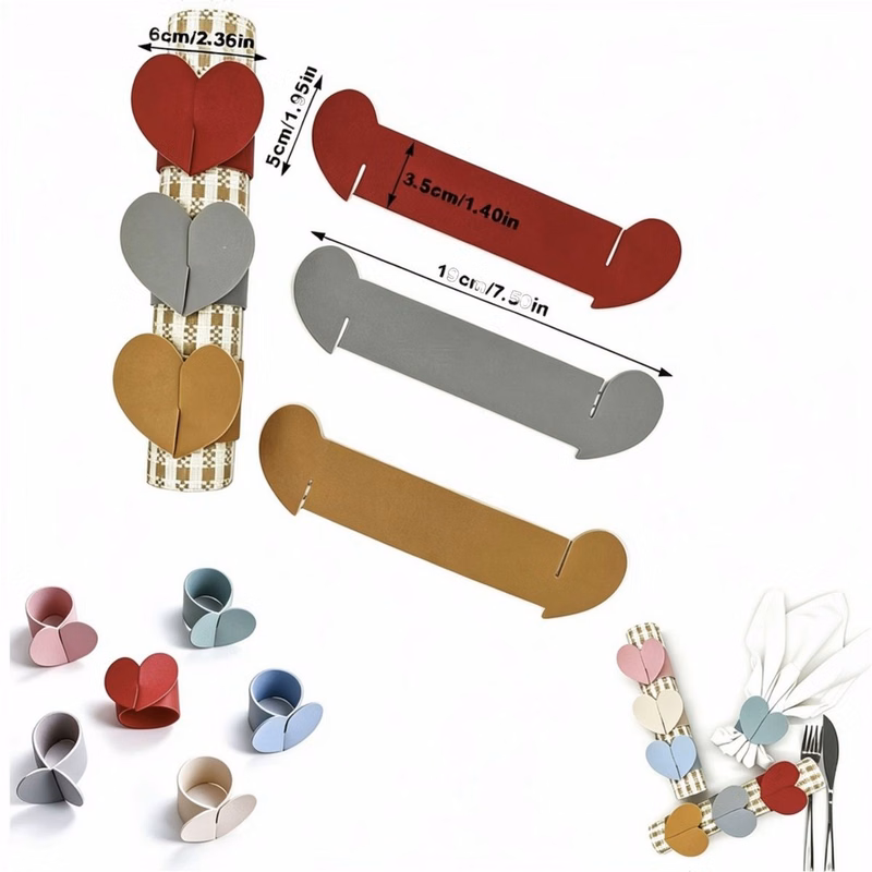 Heart Shaped PU Leather Napkin Ring
