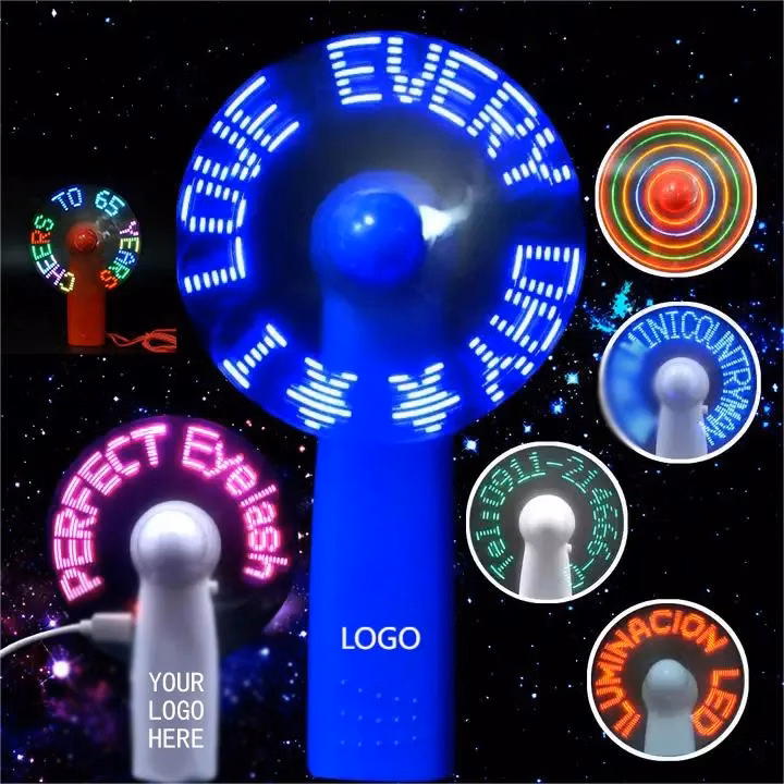 Pre-Programmed Portable LED Fans With Letters