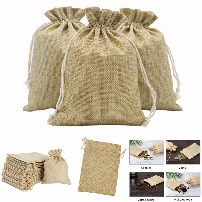 Burlap Bags with Drawstring