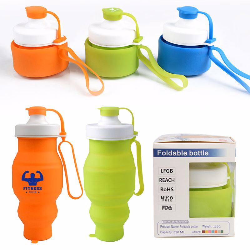 530ml Silicone Foldable Sports Water Bottle