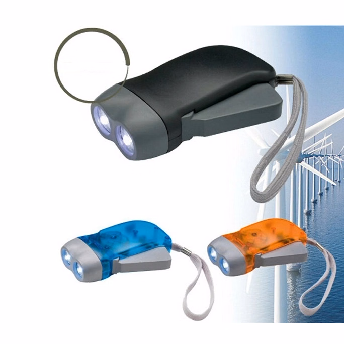 2 LED Hand Press Flashlight Tool