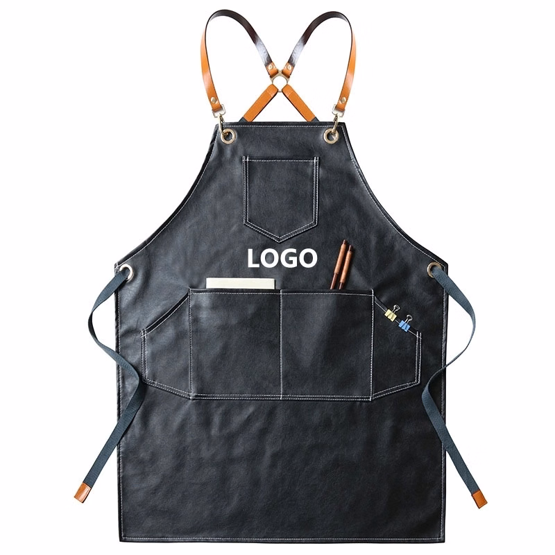 Custom PU Kitchen Apron with Large Pockets