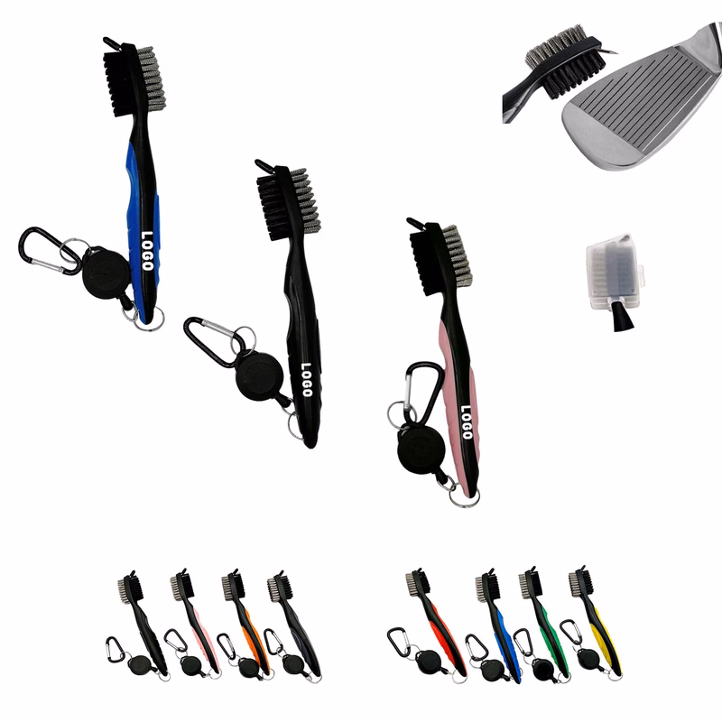 MOQ 100 pcs Golf Club Double Face Brush With Clasp