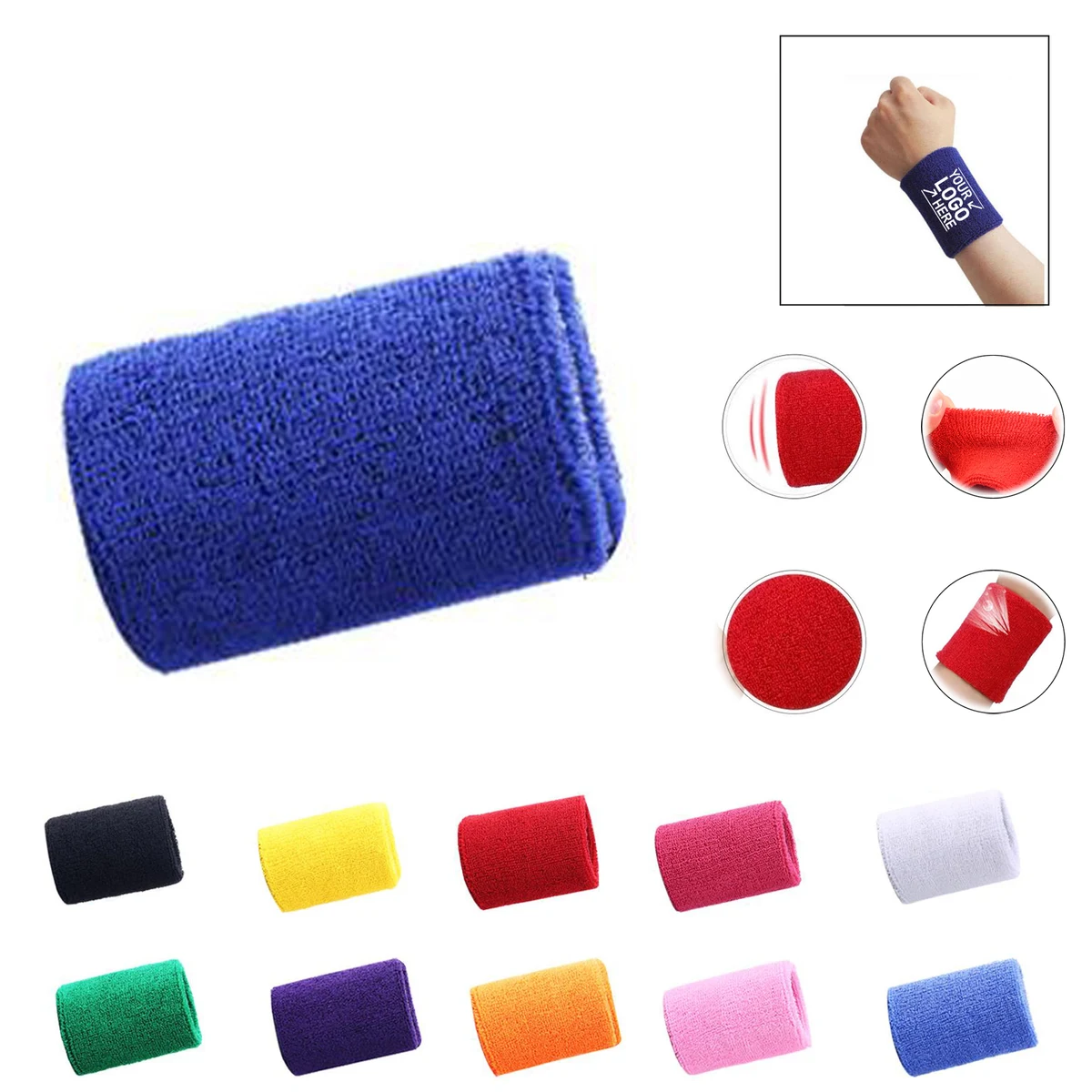 Colorful Cotton Unisex Sport Sweatband Wristband 1
