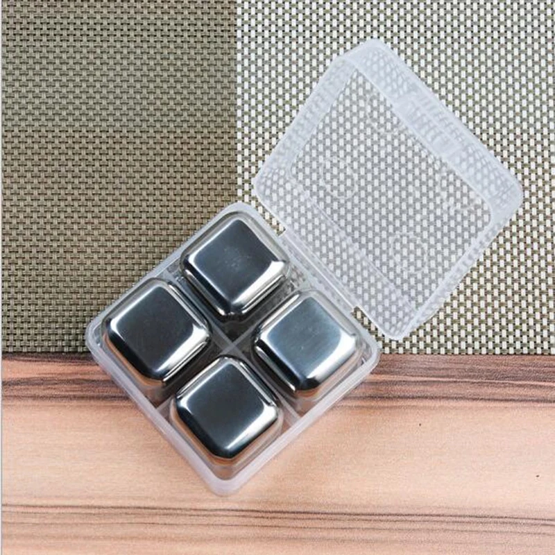 Stainless Steel Whisky Cooler Rocks 4pcs 1