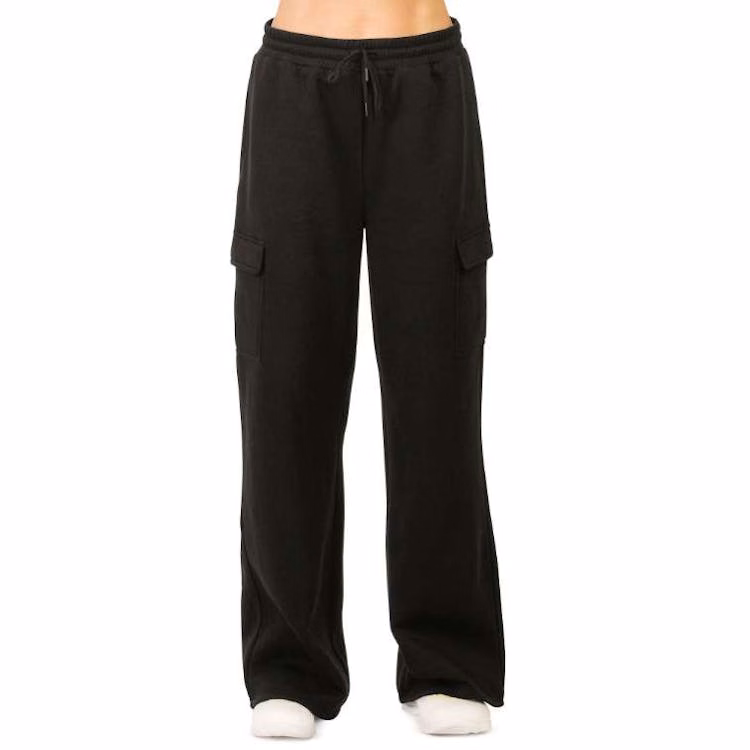 Ladies Fleece Cargo Pants - Small Black