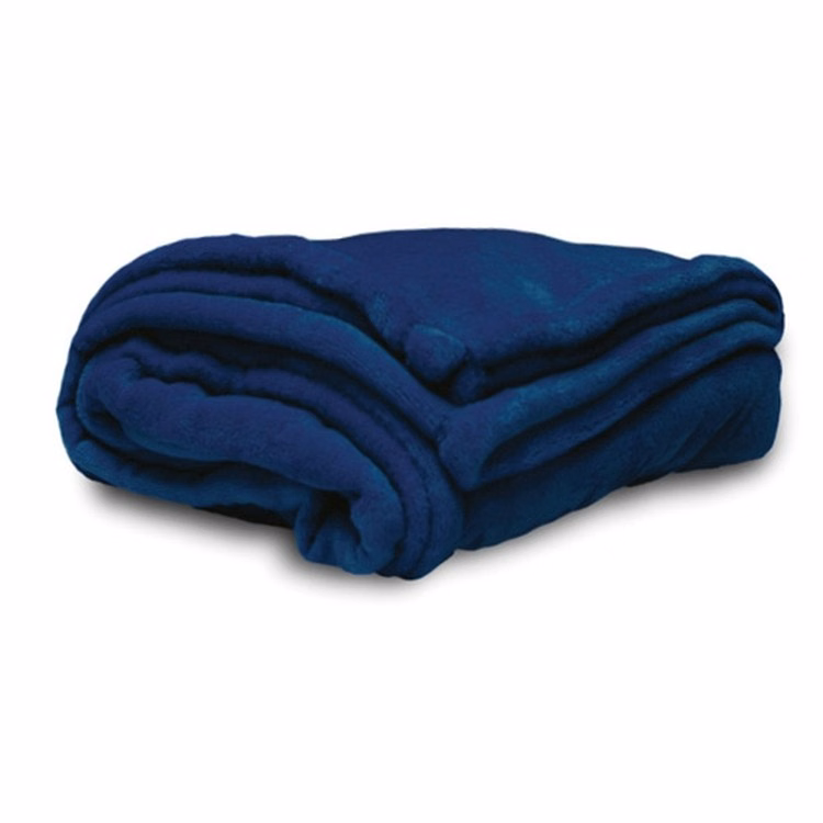Navy Oversized Faux Micro Mink Throw Blanket