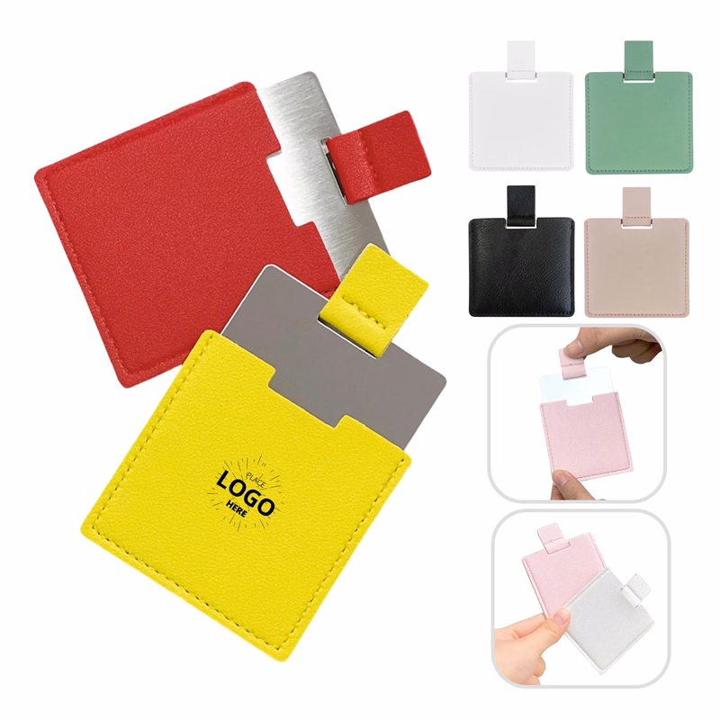 Square PU Leather Mirror