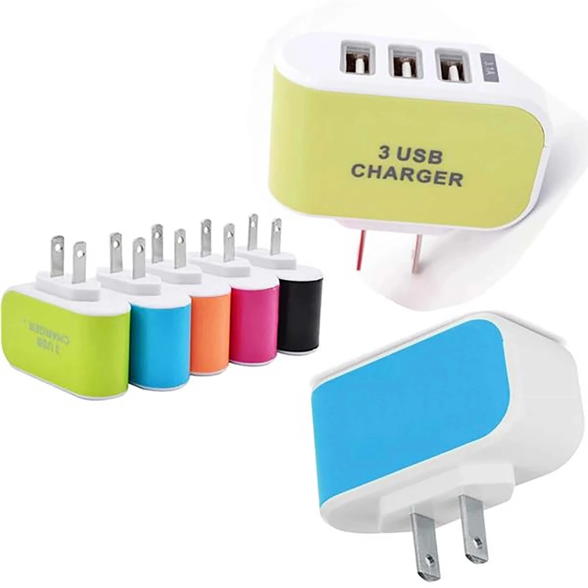 EU/US Multi-Plug Port Fast Charger Adaptor MOQ100 1