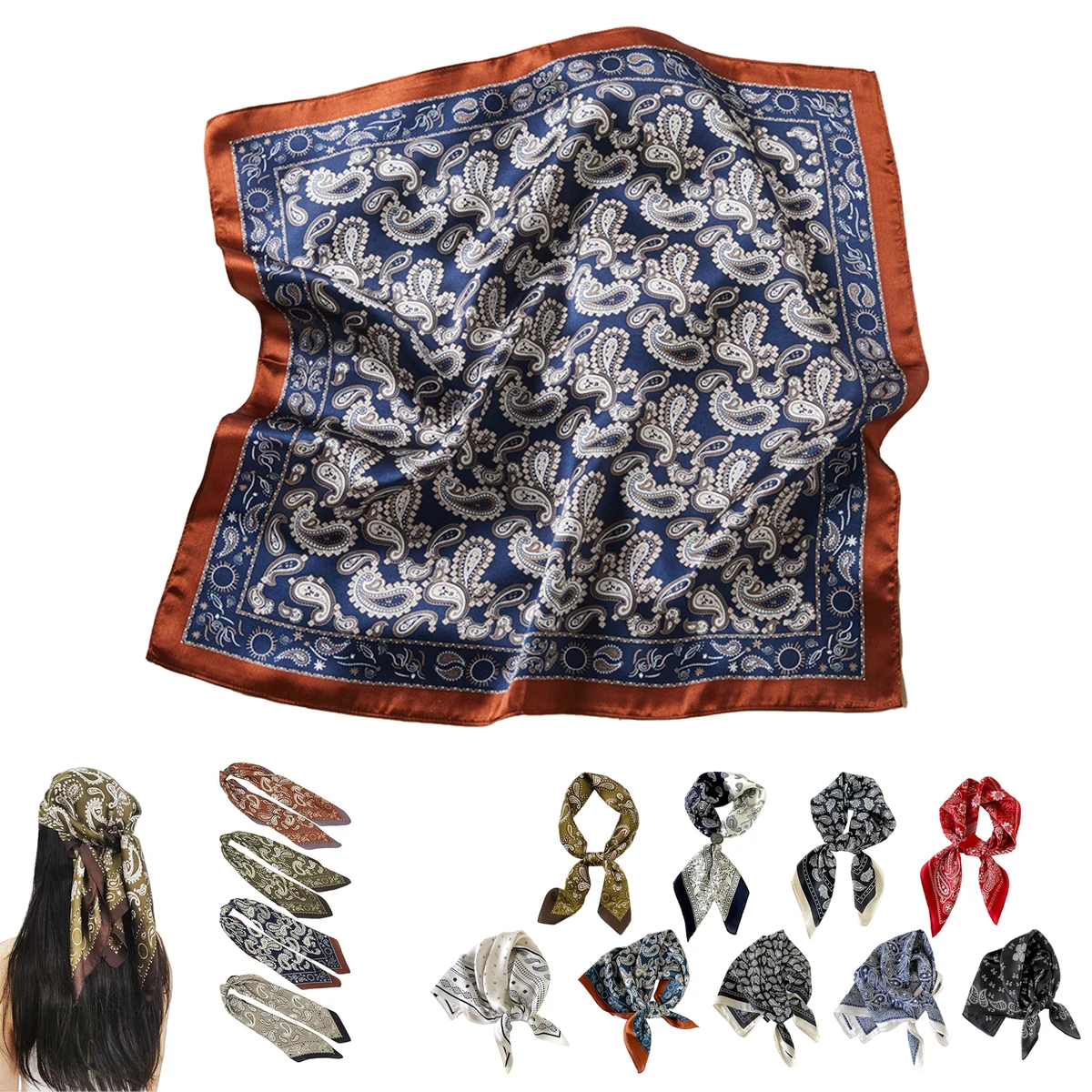 MOQ 50 Square Satin Head Scarf 1