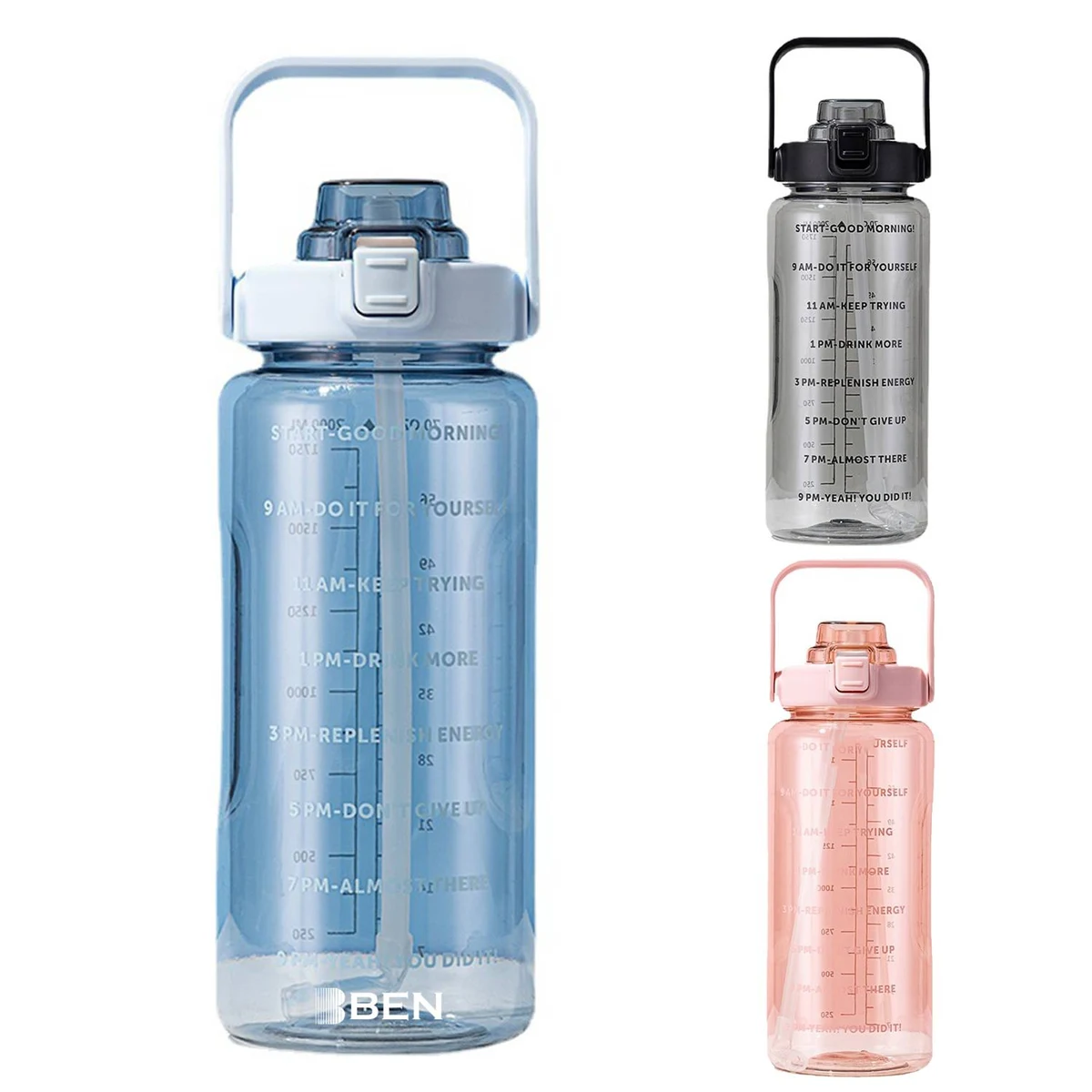 2L graduated pipette heat-resistant plastic water bottle 1