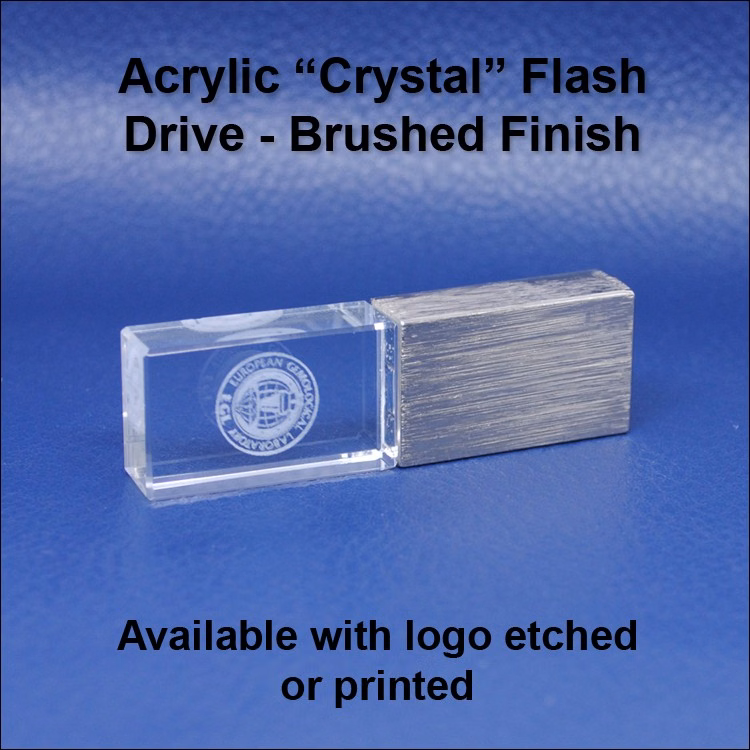Acrylic "Crystal" Flash Drive / USB - Brushed - 1 GB Memory