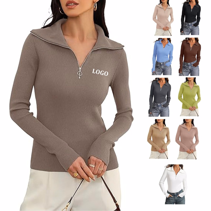 Long Sleeved Slim fit Ribbed Knit Sweater