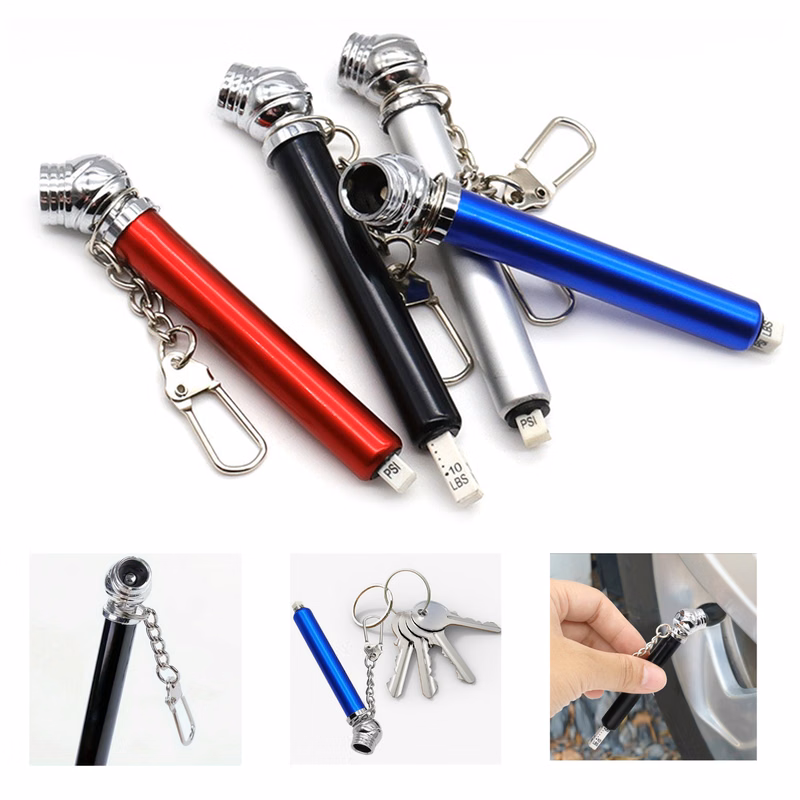 Mini Car Tire Pressure Gauge Keychain
