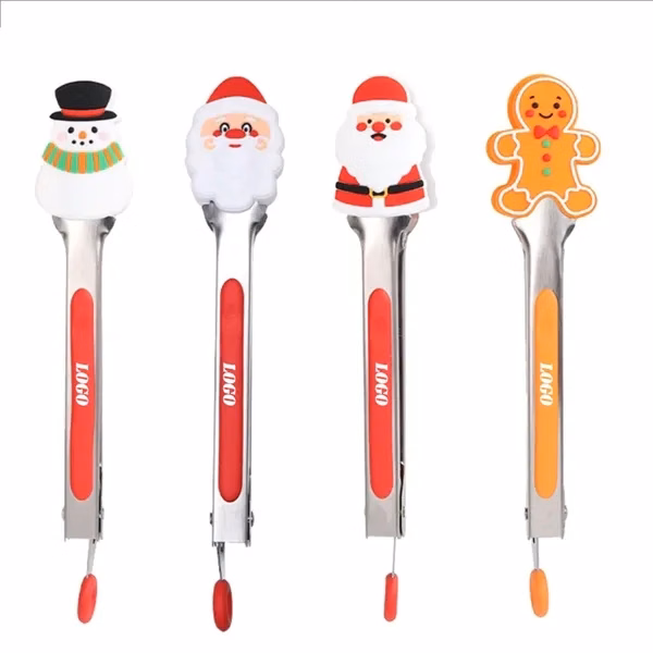Custom 8.27 Inch Stainless Steel BBQ Tongs with Silicone Grip — Outdoor Promo