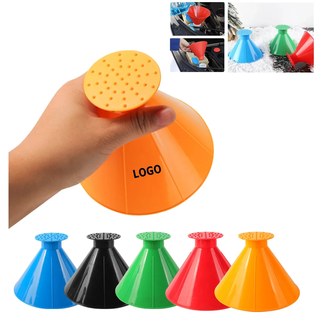 2-in-1 Cone-Shaped Car Ice Scraper 1
