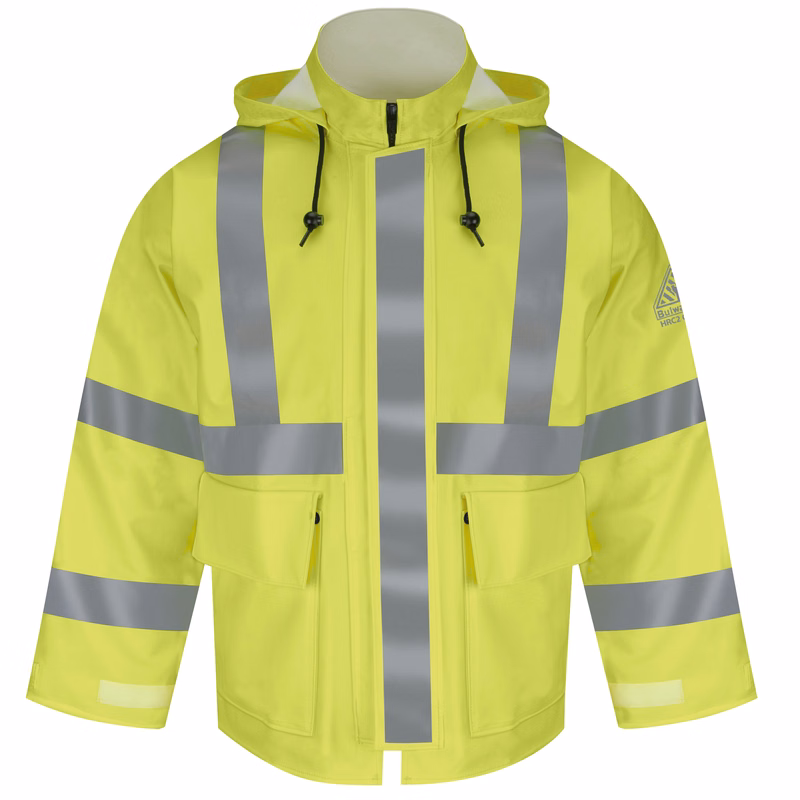 Bulwark® Men's FR Hi-Visibility Rain Jacket with Hood