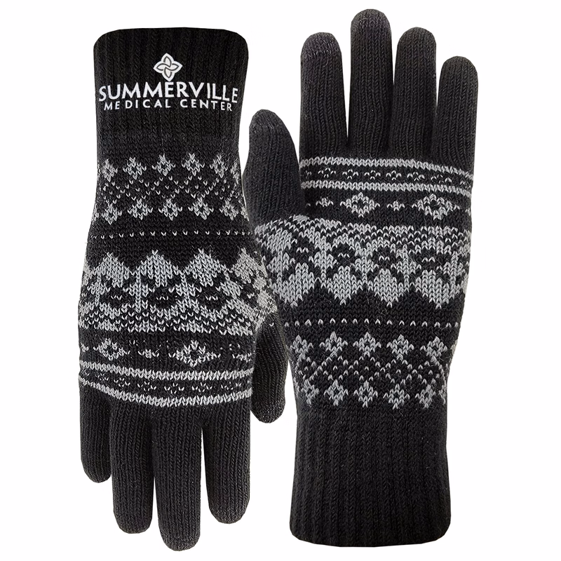 Winter Knit Text Gloves with Oversized DTF on Top of Hand