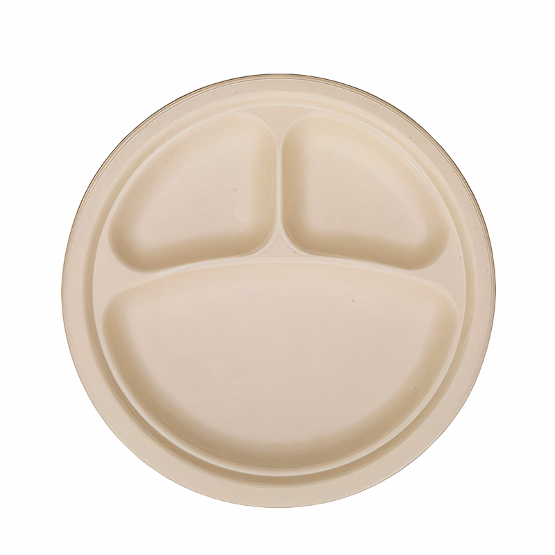 3-Compartment Round Paper Plates