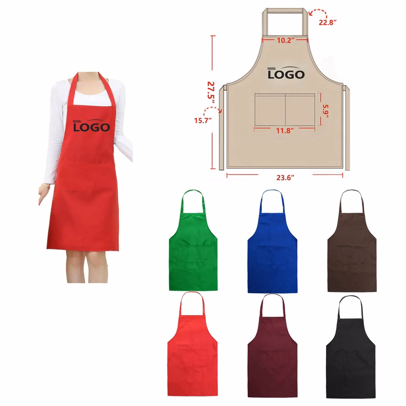 MOQ 50PCS Polyester Cooking Crafting Apron With Pockets