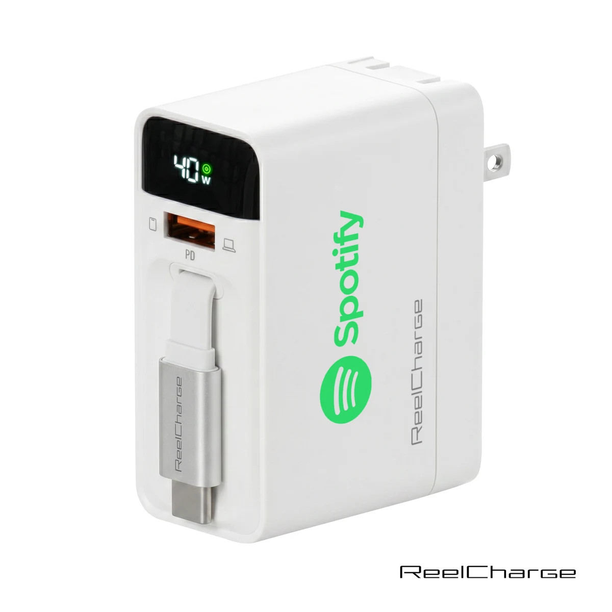 ReelCharge All-In-One Wall Charger w/Retractable Cable - 40W 1