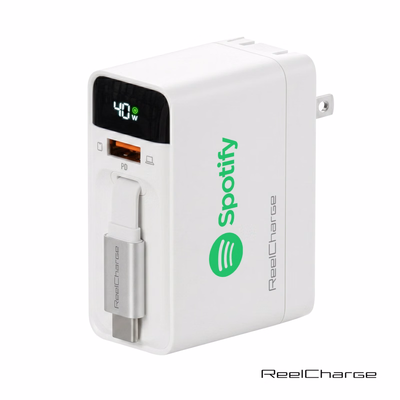 ReelCharge All-In-One Wall Charger w/Retractable Cable - 40W