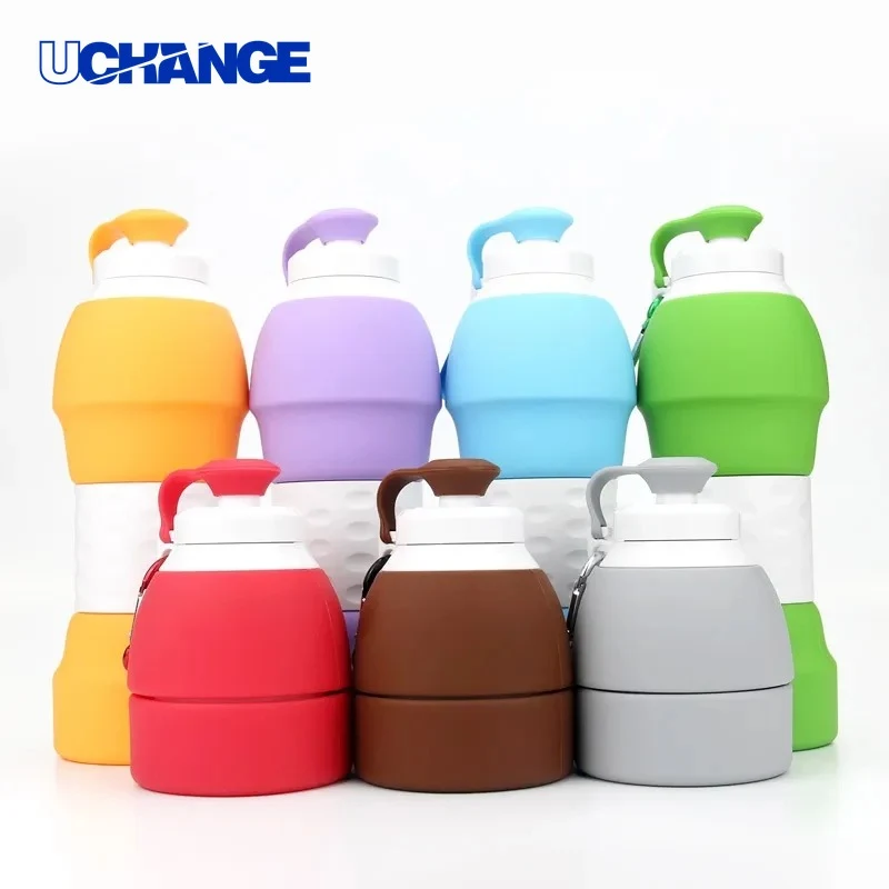 20oz Food-Grade Silicone Folding Water Bottle for Travel & Sports 1
